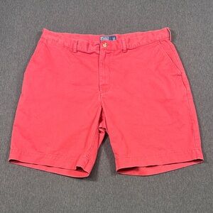 Polo Ralph Lauren Chino Shorts Coral Salmon Cotton Mens Size 40 Flat Front 9”